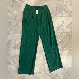 NWT Loft Womens Loose Fit Green Dress Pants Size 4